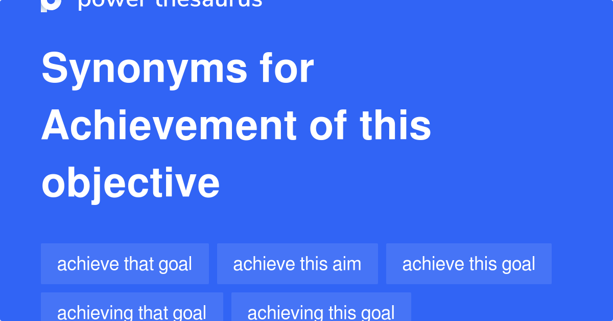 Similar Words For Achievement