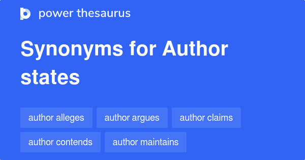 Synonyms for Author states