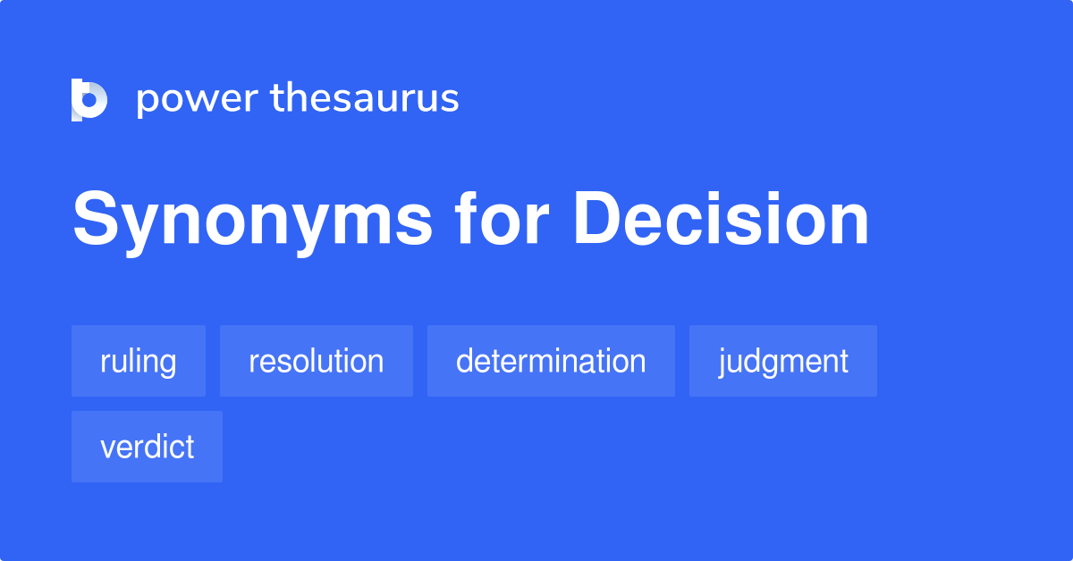 Decision Making Synonyms List