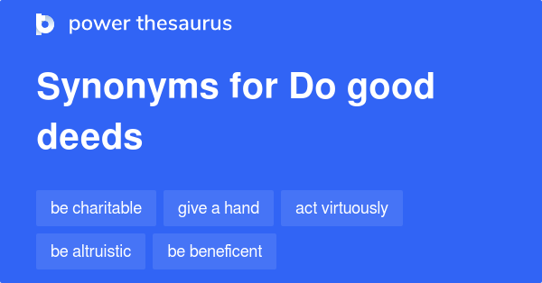 Good Deeds Synonyms