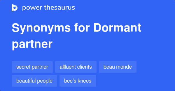 Dormant Partner synonyms 83 Words and Phrases for Dormant Partner