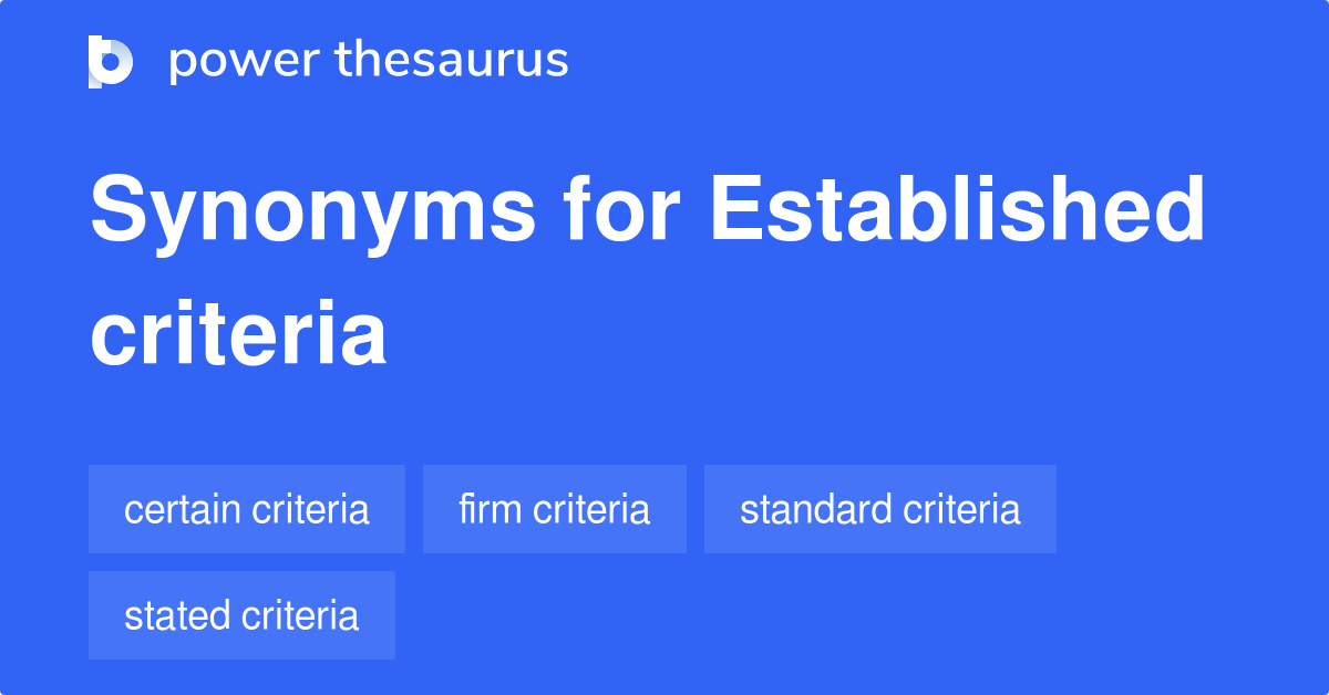 Criteria Synonyms In English