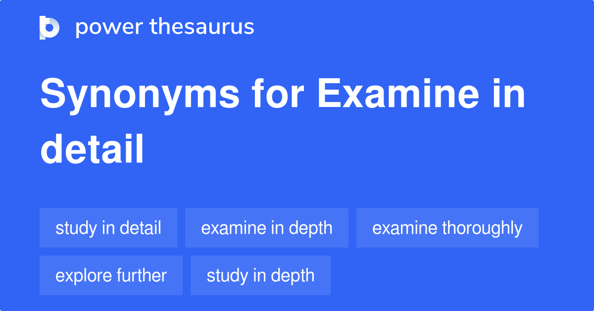 Examine In Detail synonyms 186 Words and Phrases for Examine In Detail