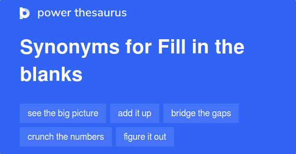 You Consult The Thesaurus Fill In The Blanks