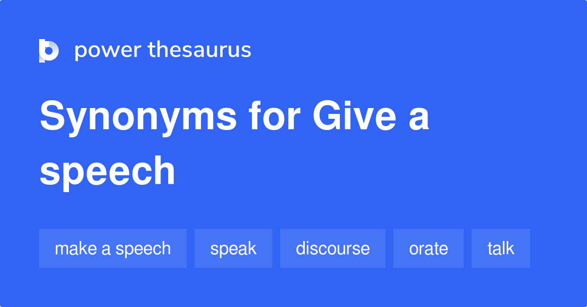give a speech synonyms