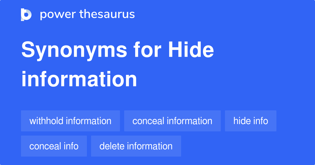 Hide Information Synonyms 2 