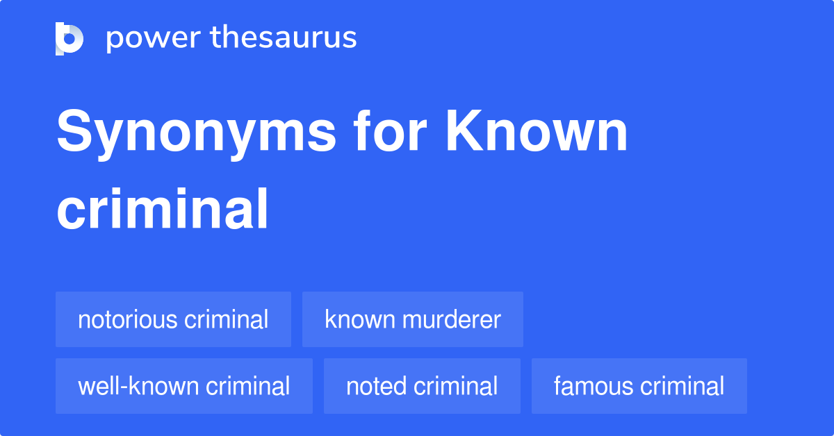 Synonyms Of Criminal Activities