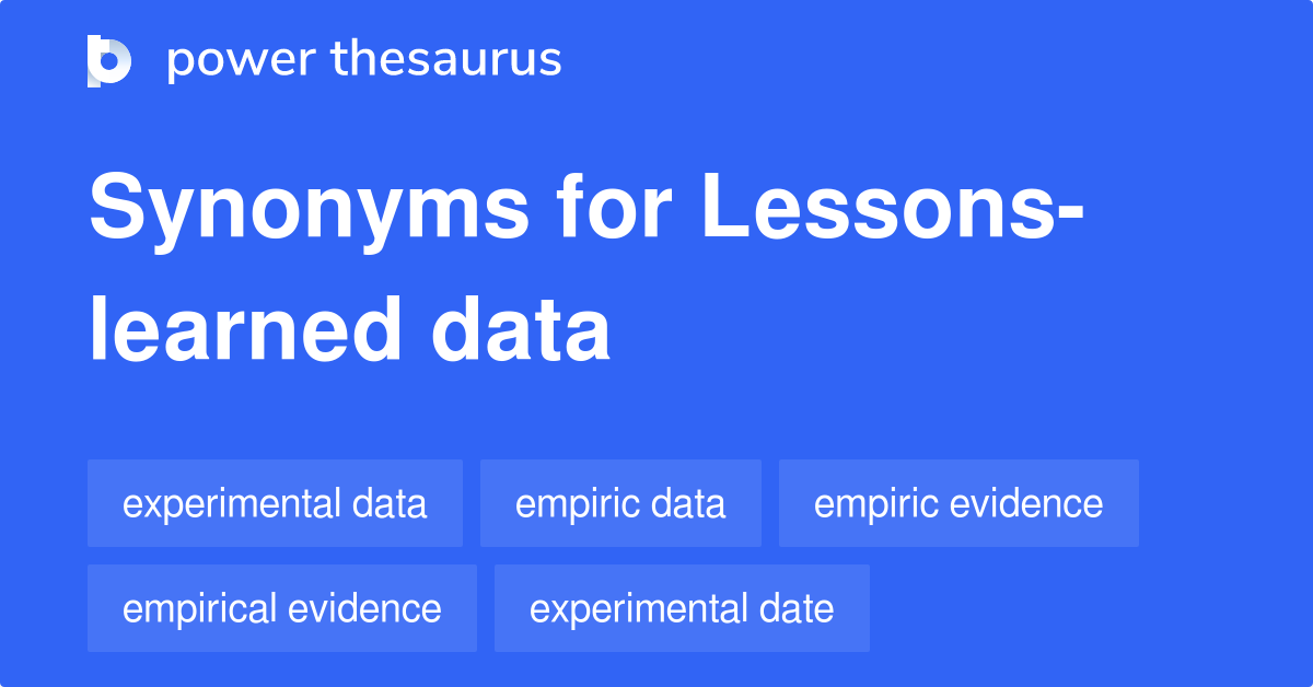 Lessons Learned Data Synonyms 2 