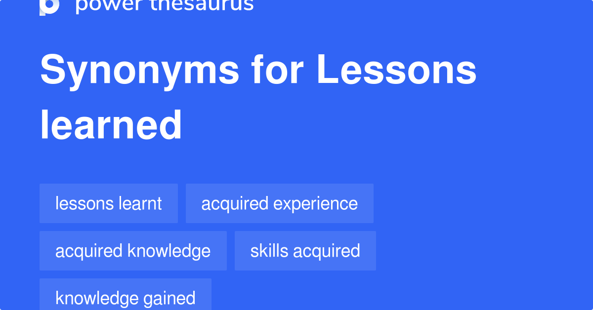Lessons Learned Synonyms 2 