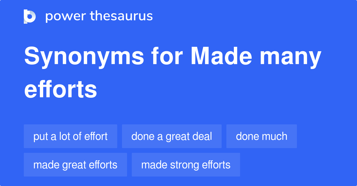 Efforts Are Being Made Synonyms