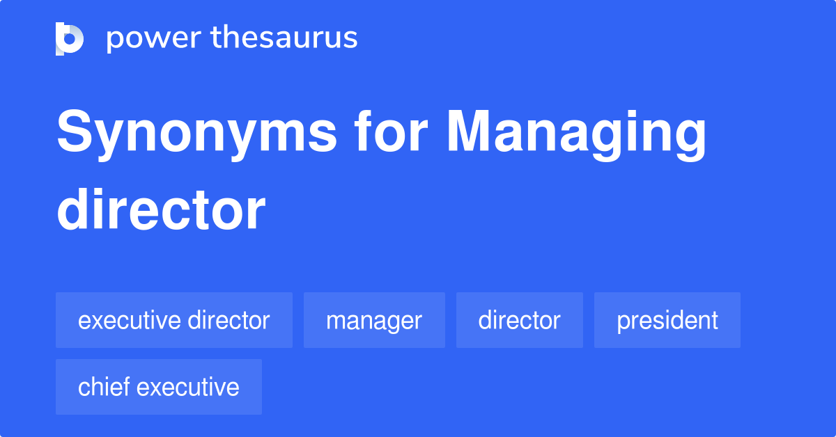 Managing Director Synonyms