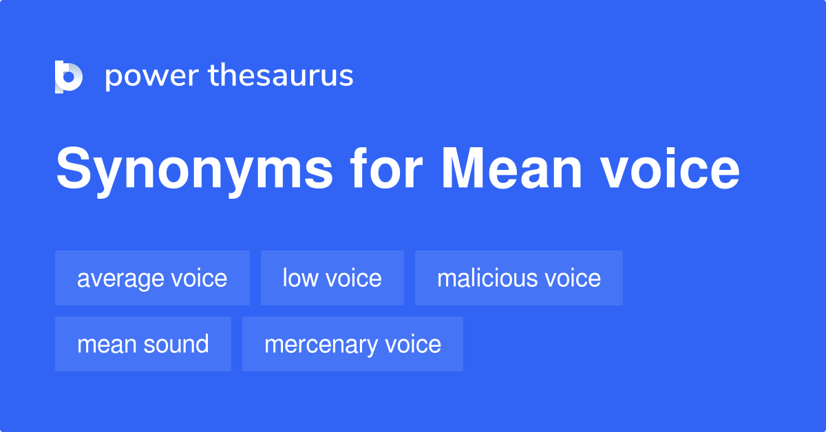 Voice Synonyms In English