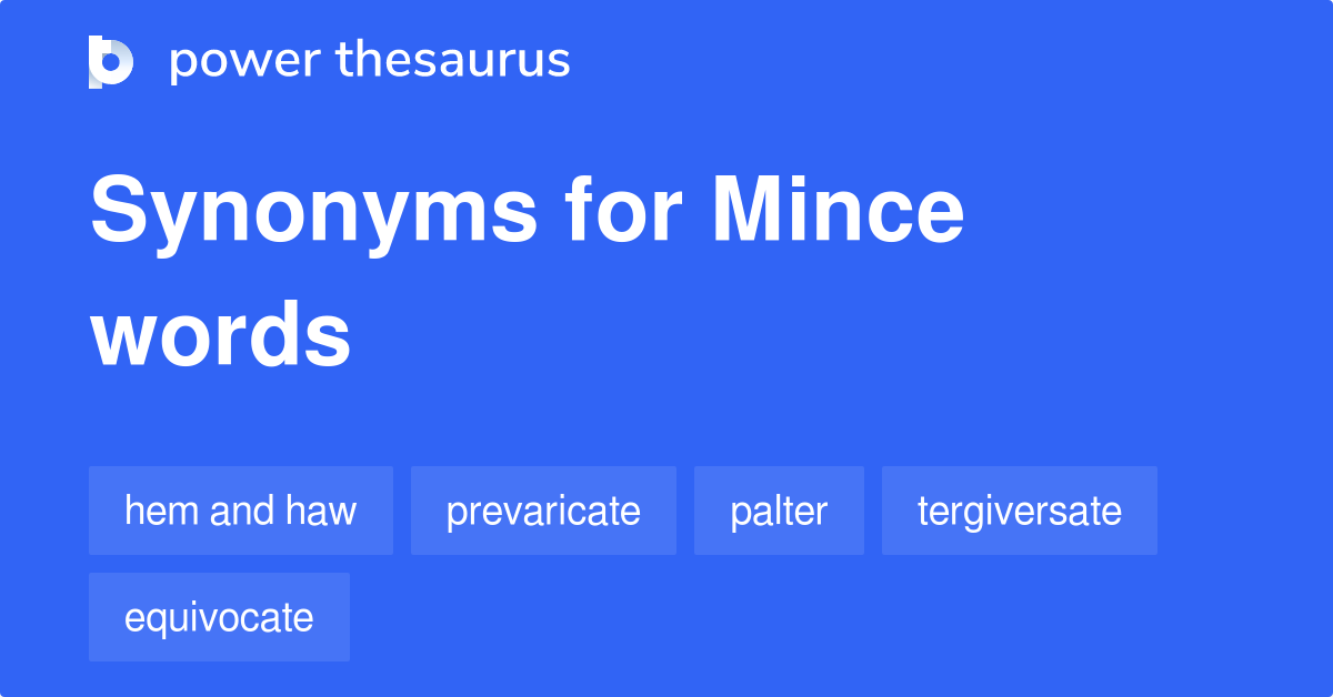 Mince Words synonyms 91 Words and Phrases for Mince Words