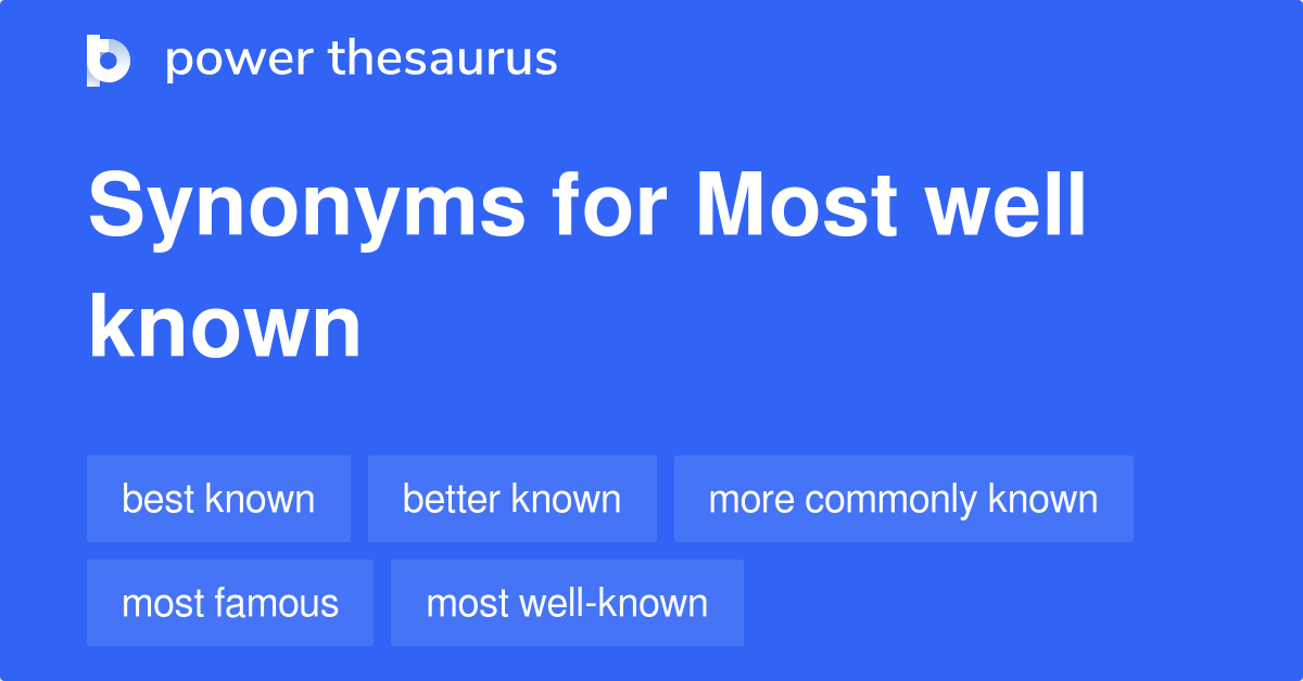 What Is Synonyms Of Well Known