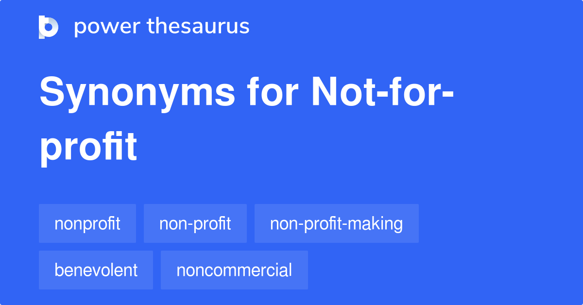 Synonym For Non Profit Making