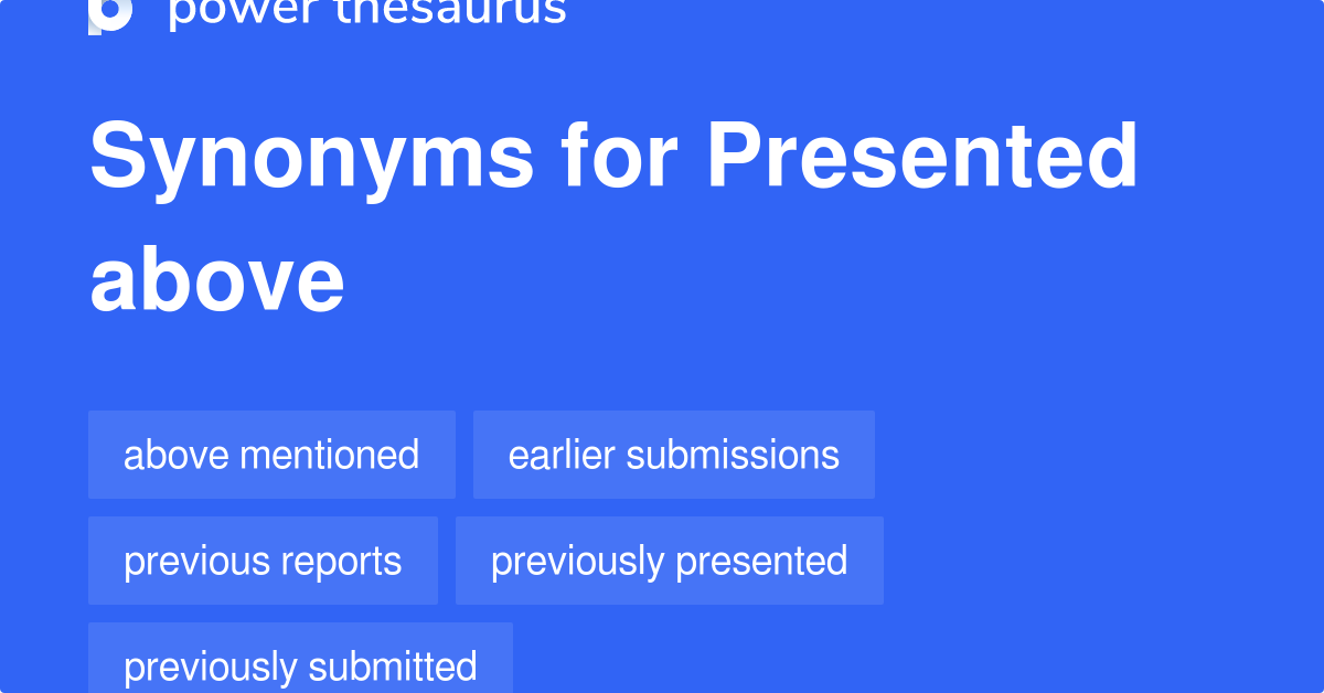 presented presentation synonym