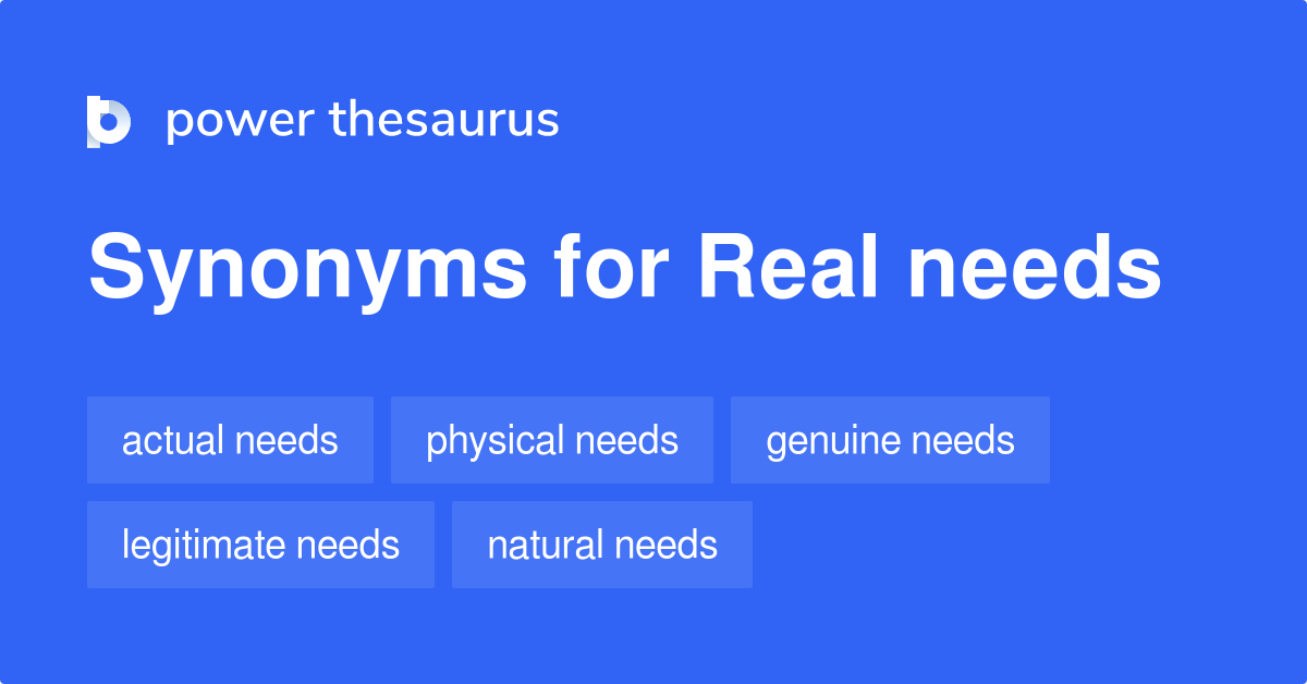 Real Needs synonyms 42 Words and Phrases for Real Needs