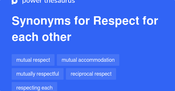 Respect For Each Other synonyms - 38 Words and Phrases for Respect For ...