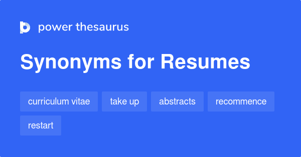 Resumes Synonyms 