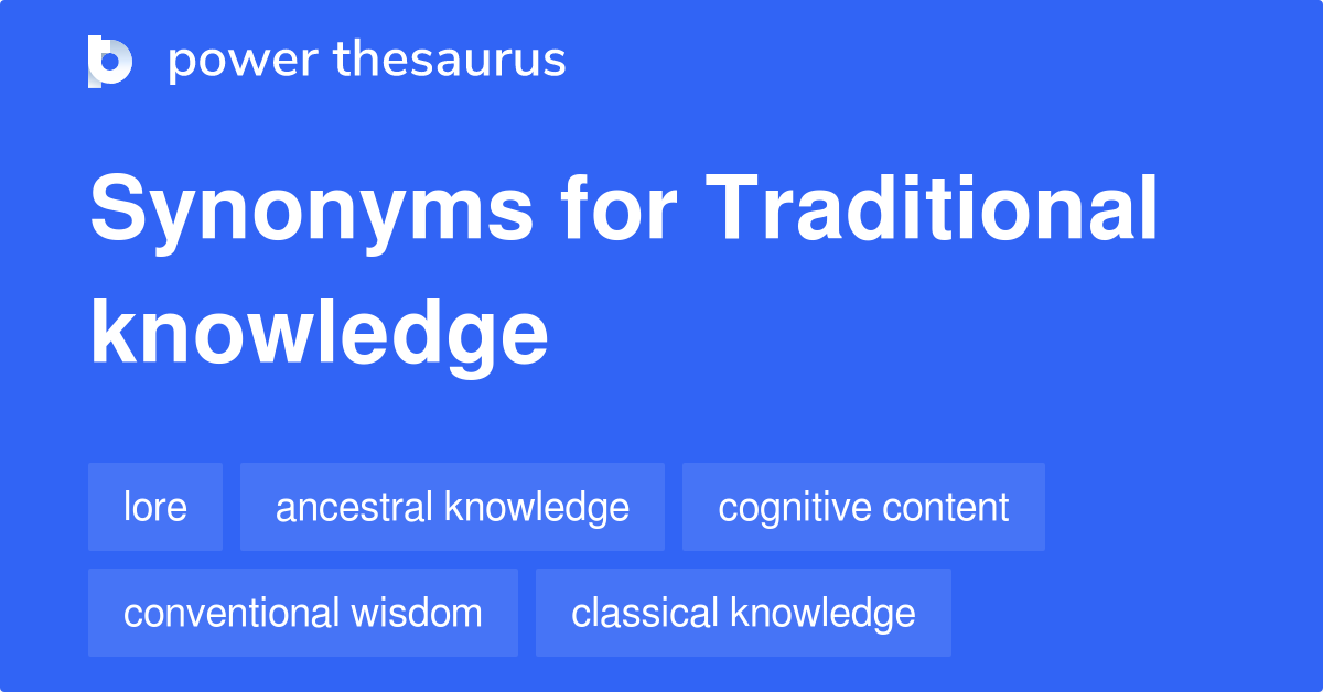 Other Terms For Traditional Knowledge