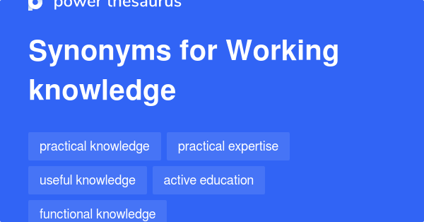 Working Knowledge synonyms - 87 Words and Phrases for Working